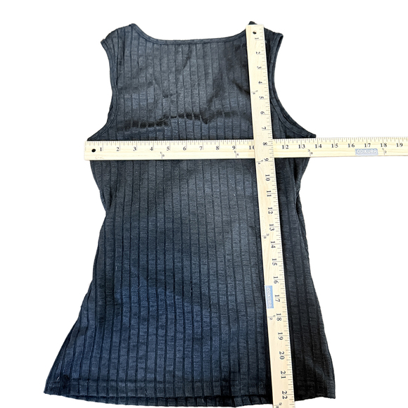 Plunging neckline v-neck sleeveless ribbed tank layering tank top everyday wear - Picture 6 of 7